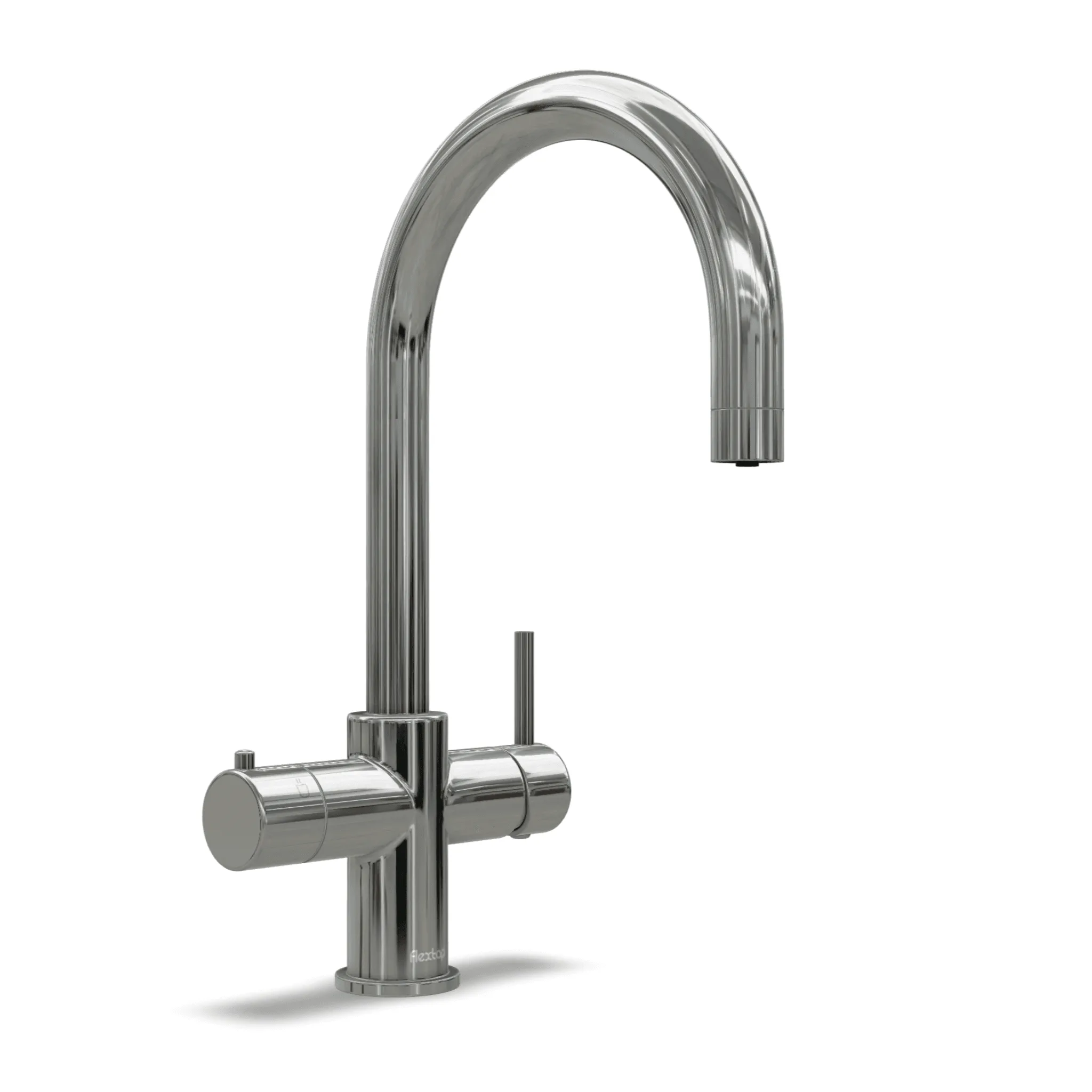 Ronde keuken kraan in het chroom