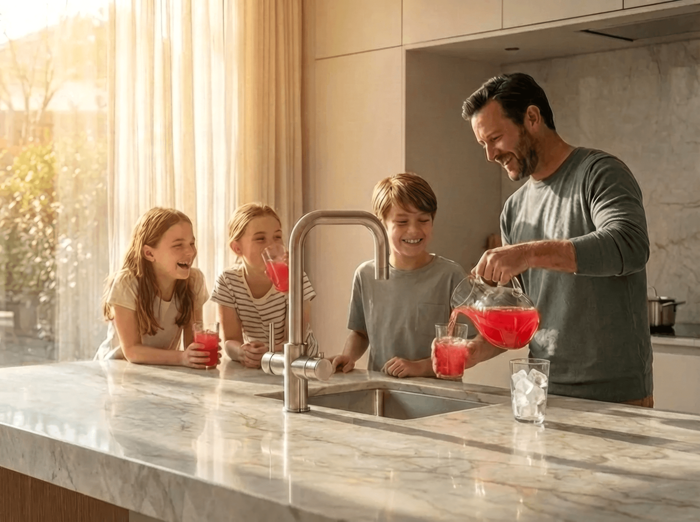 Man vult kan met limonade vanaf kraan