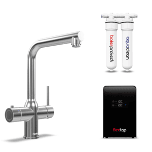 FlexTap kokend en gefilterd water kraan - L uitloop - RVS - COMBI