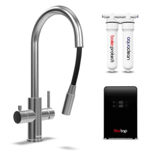 FlexTap kokend en gefilterd water kraan - uittrekbare slang - RVS - COMBI